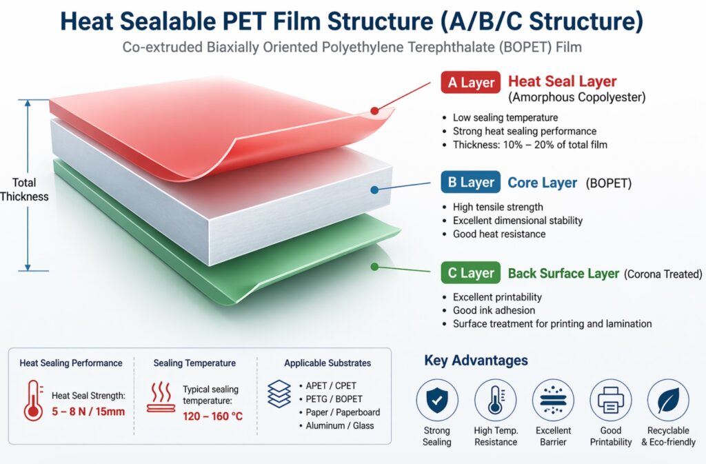 Heat sealable pet film